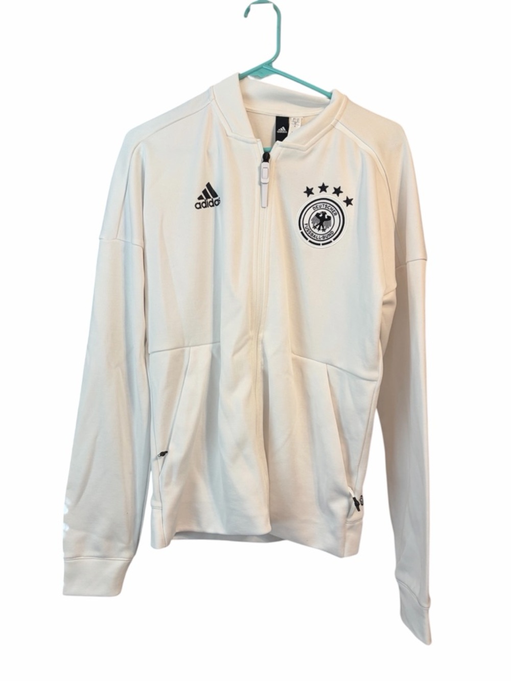 Adidas Germany Soccer Jacket Men’s Small White DFB Die Mannschaft Full Zip